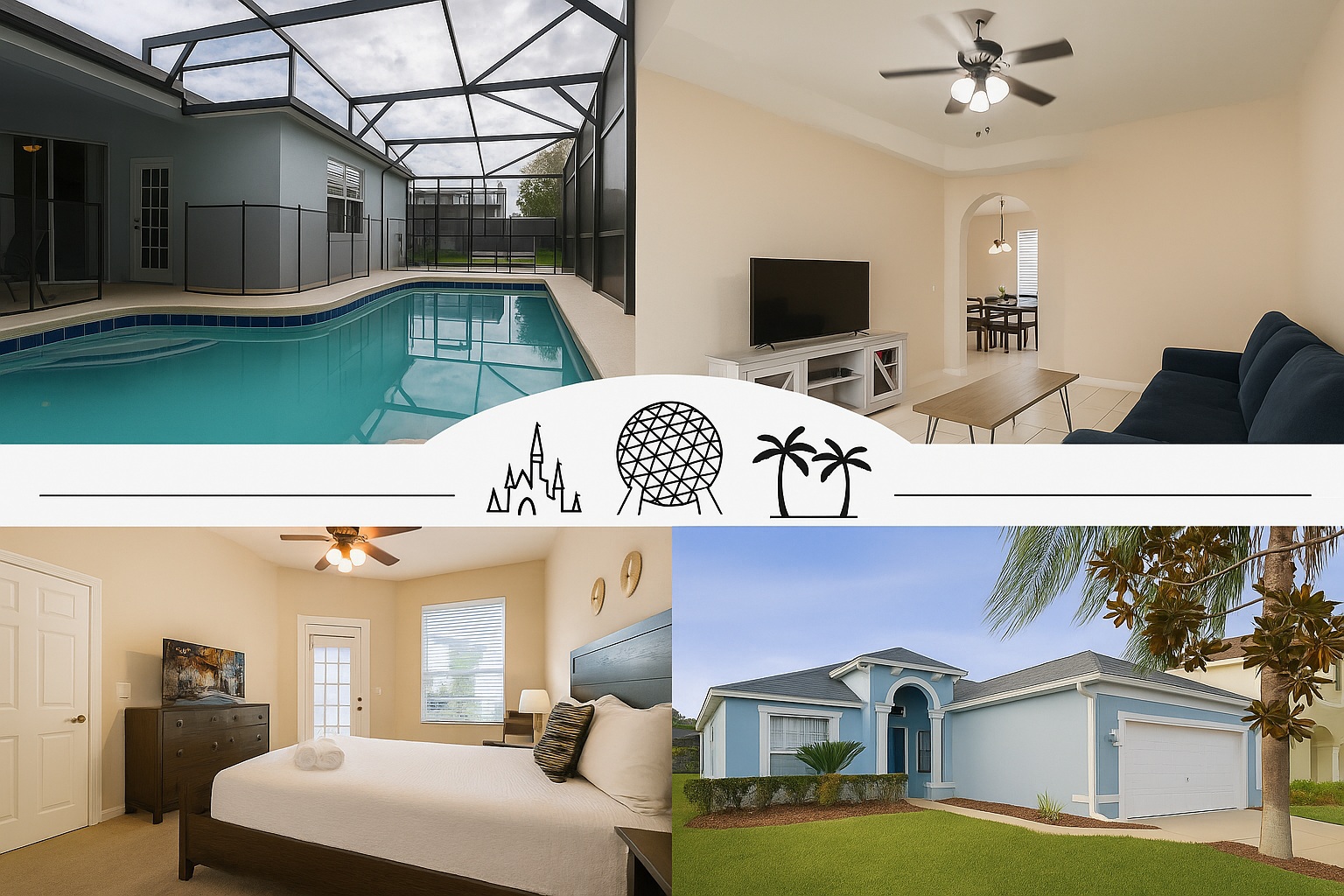 Serenity Oasis - 5 Beds - 20 min Disney Pool Home